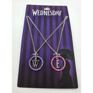 Neon Tuesday Wednesday Addams Best Friend Necklaces Enid Initial Purple Pink NWT